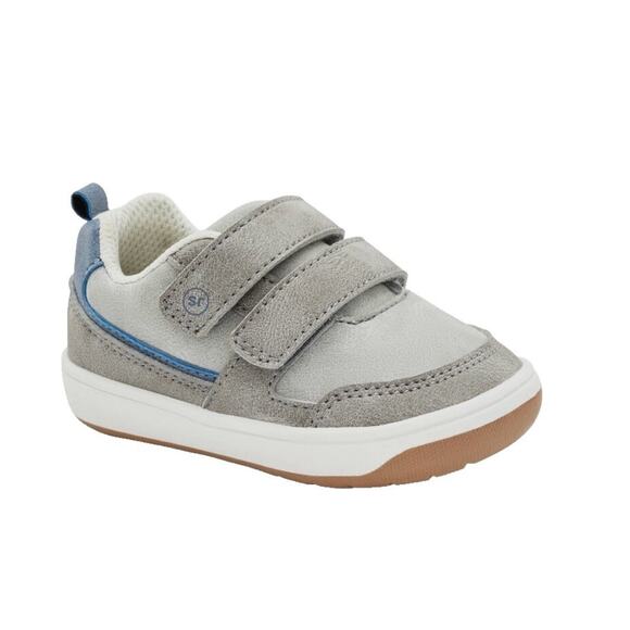 Stride rite Prana boys size 3M hook and loop sneaker shoe gray and blue - Picture 1 of 9